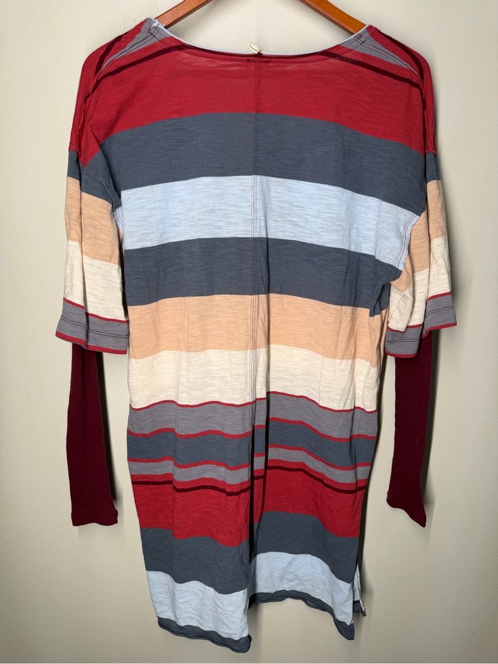 We The Free Oversized Striped Tunic Boho Slouchy Cotton Lagenlook Free People - Picture 6 of 8